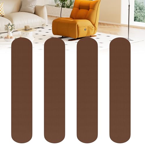 4 Pack Premium Non Slip Furniture Rail Pads for Hardwood Floors, 30in Rubber Recliner Chair Floor Protectors, Anti Slip Furniture Grippers Recliner Pads to Keep Furniture from Sliding on Floor Brown - size: 4 Pcs Rail-Brown