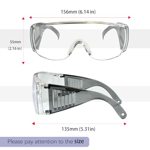JING LEI Anti Fog Safety Glasses, Safety Goggles Over Eyeglasses, Anti Dust Impact Scratch Resistant Splash Proof Chemical Wrap Around Eye Protection for Lab Nurses Workers Architect Men and Women - color: Gray