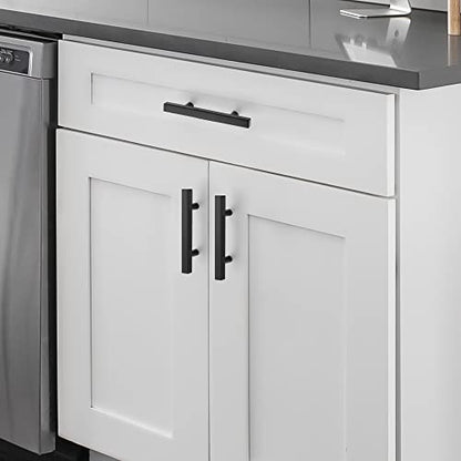 10 Pack Matte Black Cabinet Handles with 3 Inch (76 mm) Hole Center, Square Kitchen Hardware for Cabinets & Drawers, Stainless Steel Pulls, 5 Inch Overall Length - color: Matte Black Square T-Shaped, size: 3" Hole Center