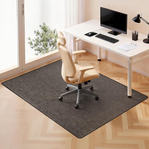 Office Chair Mat,40"x48" Anti-Slip Waterproof Hardwood Floor Chair Mat,Heavy Duty Floor Protector Rolling Chairs for Home Office(Coffee) - color: Coffee Pvc, size: 40"x48"