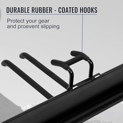 Aking Ace Wall Mount Tool Storage Rack, Garage Organization, Heavy Duty Garage Storage Tool Organizer, Garden Tool Wall Hooks and Hangers, Hold Up to 350lbs Black 2Pack - size: 96inch