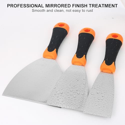 3-Piece Spackle Knife Set: 2", 3"，and 5" Professional Putty Knives - Paint Scraper and Drywall Tools for Wall Repair-WEGAZ