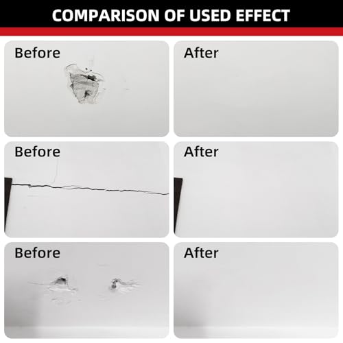 Drywall Repair Kit, Drywall Hole Patch Repair Kit Spackle Wall Repair Kit Drywall Putty for Filling Holes and Creak Damage Drywall Patch Nail Hole Filler for Walls Quick and Easy Solution