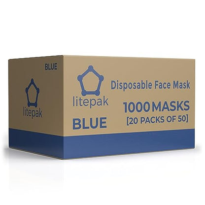 Disposable Face Masks - 1,000 PCS - for Home & Office - color: Blue