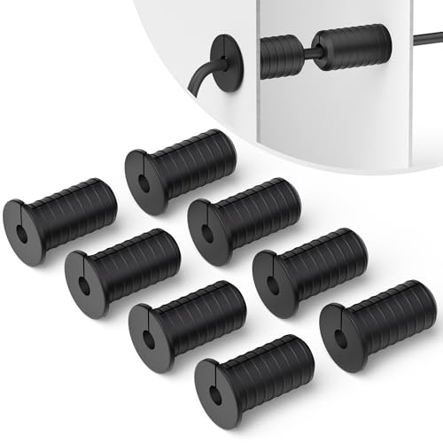 8PCS 3/4 Inch Cable Grommets for Starlink, Wall Bushing Grommet 3/4" Black Non-Slip Waterproof Wall Grommets for Cables 19mm Diameter Starlink Cable Routing Kit for Organizing Protecting Cord - color: Black, size: 8Pack Wall Grommets