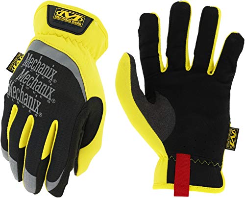 Mechanix Wear FastFit Work Gloves - Anti-Slip & Abrasion Resistant Heavy Duty Gloves - Touchscreen Compatible - Vibration Damping - Multipurpose Use - Large - Yellow - color: Yellow, size: Large, style: 1 Pair