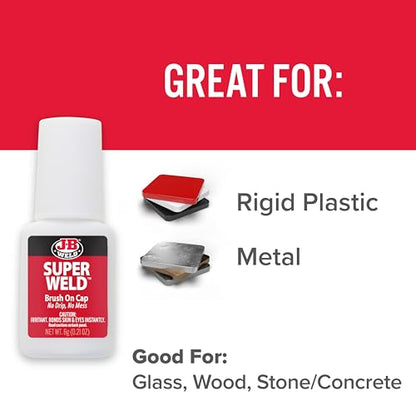 J-B Weld Clear Superglue 6g Brush-On Cap, 2 Pack, - size: 6g 2 Pack