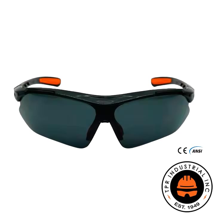 Safety Glasses, ANSI Z87.1 Certified with Anti-Fog and Scratch Resistant Lenses, Adjustable with Black Frame - color: Black