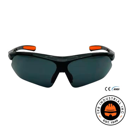 Safety Glasses, ANSI Z87.1 Certified with Anti-Fog and Scratch Resistant Lenses, Adjustable with Black Frame - color: Black