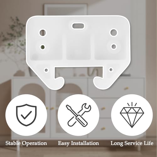 4 Pack White Drawer Rail Brackets Plastic Drawer Slides Guides with 12 Screws Dresser Drawer Slides Drawer Replacement Furniture Parts for Hutches, Drawer Systems and Dressers
