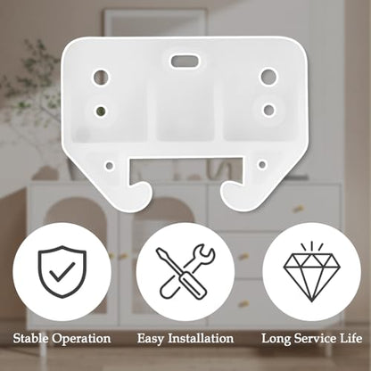 4 Pack White Drawer Rail Brackets Plastic Drawer Slides Guides with 12 Screws Dresser Drawer Slides Drawer Replacement Furniture Parts for Hutches, Drawer Systems and Dressers