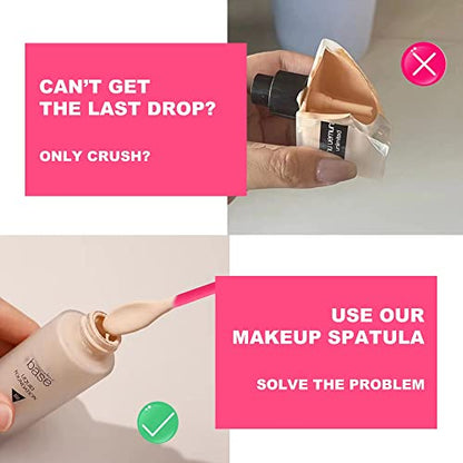 Mini Spatula for Cosmetics, 3 Pcs Beauty Spatula Small Spatula Silicone Mini Lotion Spatula Makeup Spatula, Every Drop Tiny Spatula for Makeup and Kitchen Jar - color: Rose, Blue, Yellow
