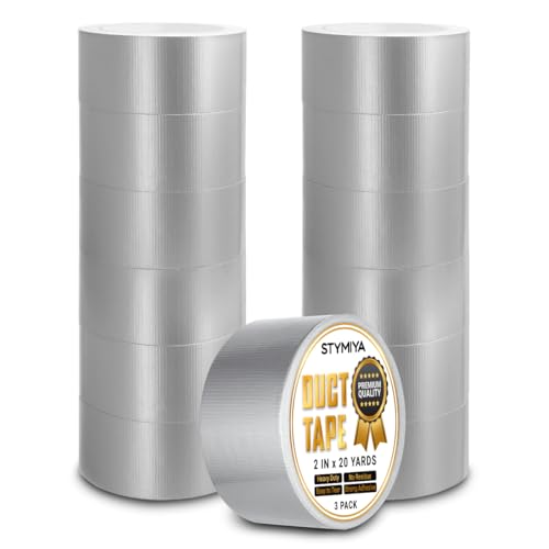 Duct Tape Heavy Duty Bulk: Silver 12Rolls*2IN*20Yards Wide Waterproof Outdoor Duck Furniture Repair Tape - Strong Adhesive Weather UV Resistant No-Residue Masking Tapes Patterns Variety Pack - color: Silver, size: 12rolls*2in*20yards