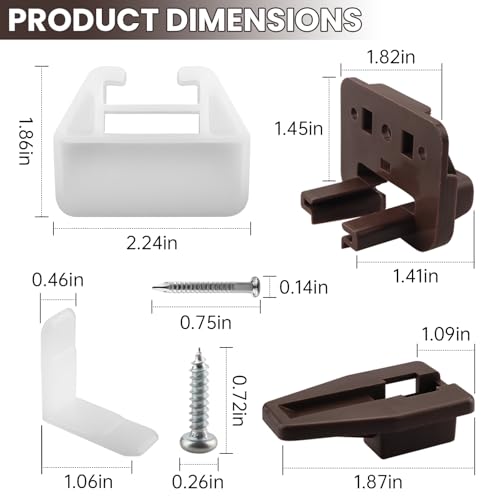 R 7321 Drawer Track Guide and Glides (2 Pack) & R 7221 21/32 inch x 1-1/8 inch, White Drawer Guide Kit (2-Pack)，Replacement Furniture Parts for Dressers, Hutches and Nightstand Drawer Systems