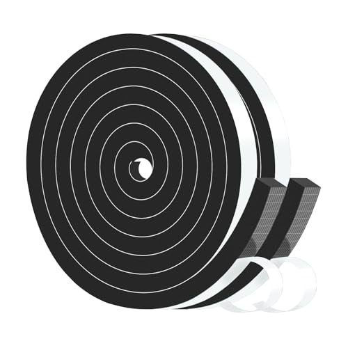 Weather Stripping Door Seal Strip,Door Weather Stripping,Strong Adhesive, Weatherproof, Reduce Noise, Gap Filler, Foam Insulation Tape for Doors and Windows (Black,1/2 in x 3/8 in x 13Ft) - size: 1/2 In x 3/8 In x 13Ft