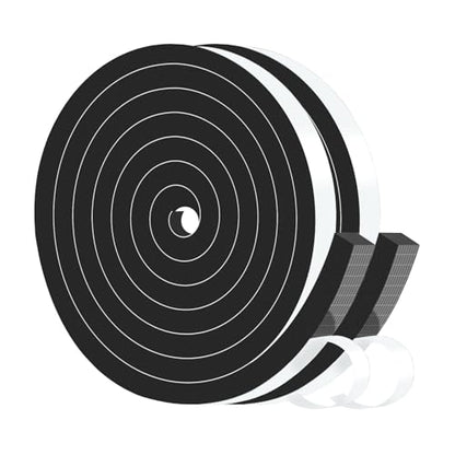Weather Stripping Door Seal Strip,Door Weather Stripping,Strong Adhesive, Weatherproof, Reduce Noise, Gap Filler, Foam Insulation Tape for Doors and Windows (Black,1/2 in x 3/8 in x 13Ft) - size: 1/2 In x 3/8 In x 13Ft