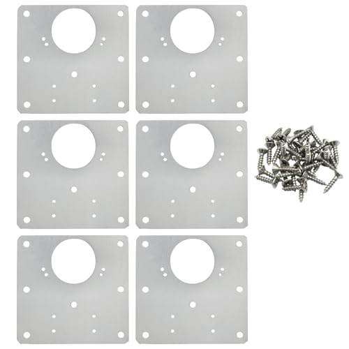 Zorfeter 6 Pcs 3.54 x 3.54 Inch Cabinet Hinge Repair Plate, Large Metal Hinge Repair Board Stainless Steel Cabinet Hinges, Fixing Brackets for Kitchen Cupboard Door Locker Cabinet Door - size: Large