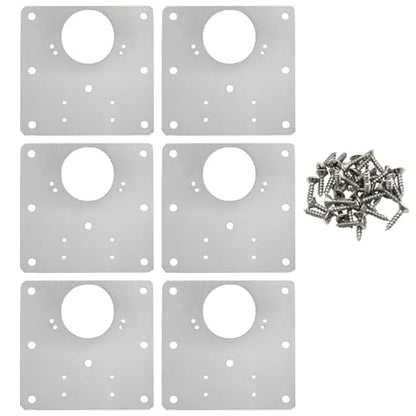 Zorfeter 6 Pcs 3.54 x 3.54 Inch Cabinet Hinge Repair Plate, Large Metal Hinge Repair Board Stainless Steel Cabinet Hinges, Fixing Brackets for Kitchen Cupboard Door Locker Cabinet Door - size: Large