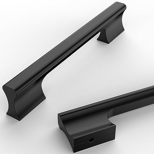 Asidrama 10 Pack 5 Inch(128mm) Matte Black Kitchen Cabinet Handles, Cabinet Pulls Kitchen Cabinet Hardware Cupboard Handles Drawer Pulls - color: Matte Black, size: 5" Hole Center(128mm), style: 10 Pack