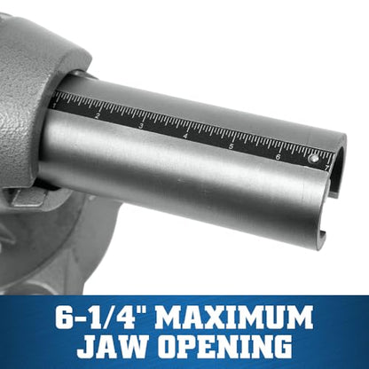 Wilton Multi-Purpose Bench Vise, 6-1/2" Jaw Width, 6-1/4" Jaw Opening, 3-1/4" Throat (Model 650P) - size: 6-1/2 in.