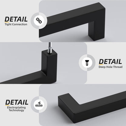 Goldenwarm Black Cabinet Pulls 5 Pack 6 1/4" Hole Center(160mm) Matte Black Cabinet Handles Stainless Steel Drawer Pulls Cabinet Hardware for Kitchen Bathroom Cupboard - color: Matte Black, size: 6 1/4 Inch Hole Center