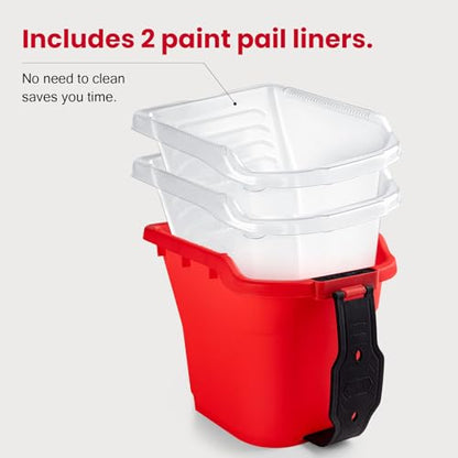 Mister Rui Paint Brushes, Paint Cup with Paint Bucket Liners, 2 Inch Paint Brush, Professional Paint Brush Set for Smooth Finish, Wall, Furniture, Trim - size: 1PCS, 2" Short, Red Paint Cup