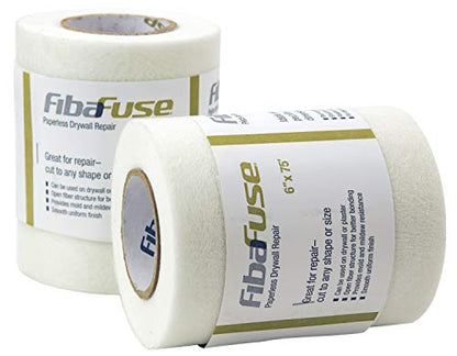 FibaFuse FDW9018-U 6" X 75' Paperless Drywall Repair, White - size: 6" X 75'