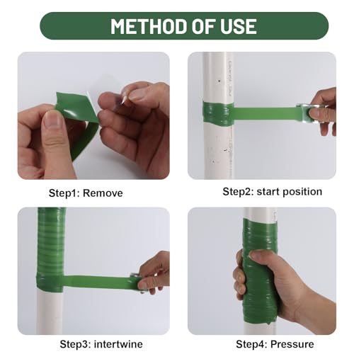 2-Pack Green Silicone Tape (20 Ft Total) - Flexible Grip Tape for Sport Rackets & Fishing Rods - Leak Seal Repair for Irrigation Pipes - Easy-Peel Liner, 1 Inch x 10 Feet - color: Green