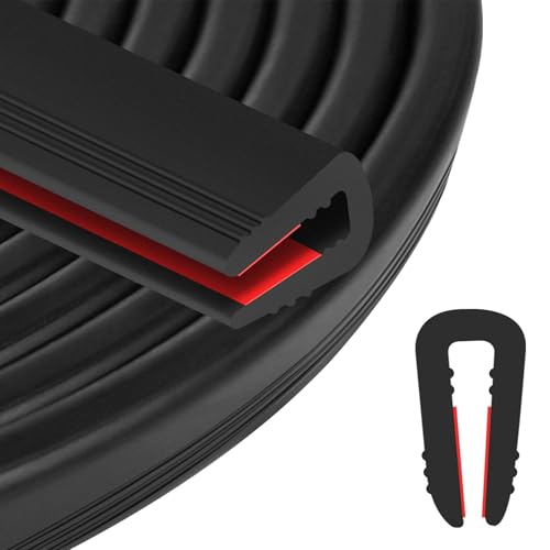 ToLanbbt Rubber Edge Trim U Channel - 1/4" Self Adhesive Sheet Metal Edge Guard Protector, EPDM Seal Strip for Car Doors, Steel Plates, Glass, Hatches, Table Corners, Fit 1/4"(6.4mm), 10Ft, Black - color: Black, size: 1/4" x 10'L