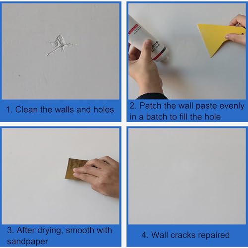 2 Pack Wall Mending Agent,Drywall Repair Kit,Wall Spackle with Scraper, Wall Surface Hole Fill Quick and Easy Solution