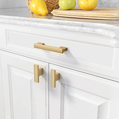 Asidrama 30 Pack Brushed Gold Kitchen Cabinet Knobs Drawer Cabinet Hardware Zinc Knobs for Dresser Drawers - color: Gold, style: 30 Pack