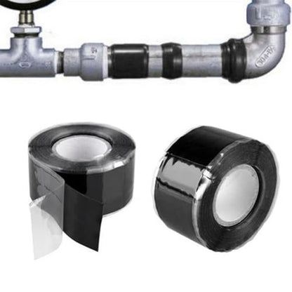 Super Strong Waterproof Tape Stop Leaks Seal Repair Tape Performance Self-Fluxing Silicone Tape Adhesive Insulating Duct Tapes (Black) - color: black