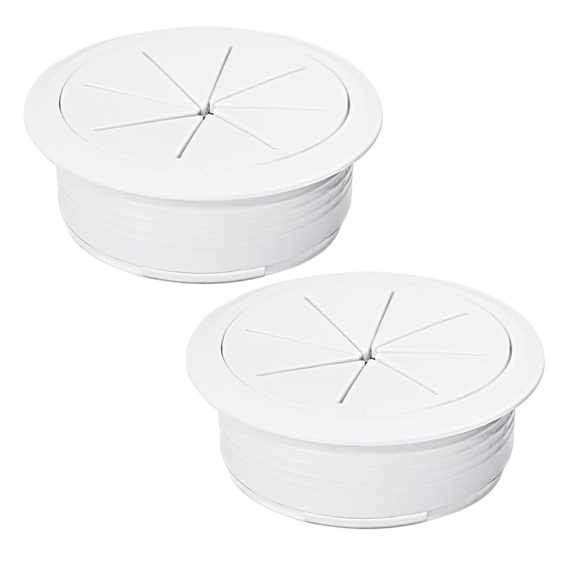 EASYEAH 2 Pcs Desk Grommet 2-1/16" / 53 mm, Desk Hole Cover for Cables White, Cable Grommet ABS Plastic, Desk Hole Grommet for Home & Office Pc, Detachable Cable Cord Organizer - size: 2-1/16" / 53 mm, style: 2pcs White