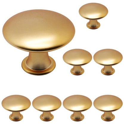 8 Pcs Champagne Cabinet Knobs, Round Dresser Knob Kitchen Drawer Knobs, Single Hole Cupboard Door Knob Dresser Drawer Pulls Handles (Champagne) - color: Champagne, size: 8 Pack