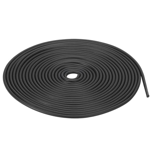 uxcell Nitrile Rubber Round Seal Strip, 3mm(1/8") Diameter 3 Meters (9.84Ft) Long Hard Solid Rubber Weather Stripping for DIY Gasket, Industrial Equipment, and Furniture - size: 3mmx3m