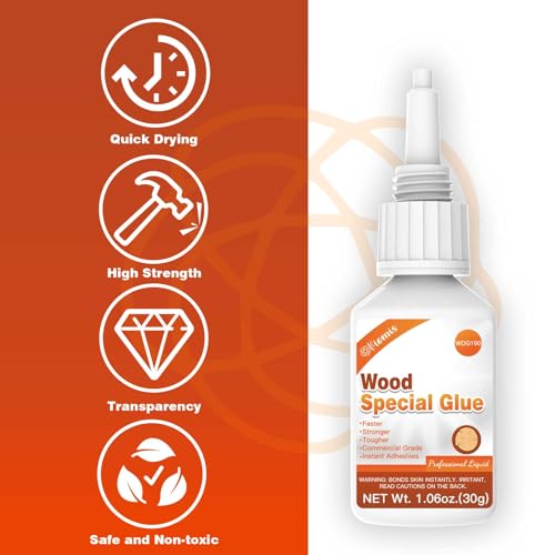 Wood Glue Strong, 30g Waterproof Wood Adhesive for Furniture Repair, Fast Drying Wood to Wood Glue for Woodworking, DIY Crafts, Oak & Hardwoods, Indoor/Outdoor Use - size: 30g*1, style: Wood Glue