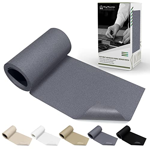 KING MOUNTAIN Canvas Iron on Patch,3"×60",Waterproof 100% Cotton Fabric Repair Patch,Used for Various Sofa,Tent,Clothes,Seats,Suitcases (Grey1.0) - color: Grey1.0, size: Canvas-3"x60"
