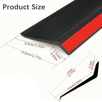 Door Rain Drip Edge Exterior Rubber Weather Stripping, Outdoor Self-Adhesive Window Rain Deflector, Weatherproof Sill Water Barrier Strip for Sliding Window Overhang & Sill - size: Width 5.5cm Length 0.5m