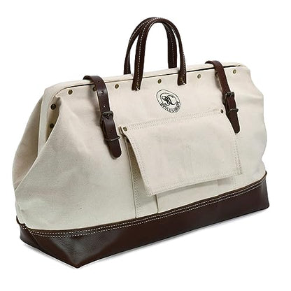 Style n Craft Mason's Tool Bag, Canvas Tool Storage Bag with Full-Grain Leather Bottom - style: 20" Mason's Bag - Canvas & Full Grain Leather