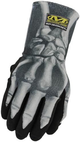 Mechanix Wear SpeedKnit Bones Graphx Series Coated-Knit Work Gloves - Strong Grip Work Gloves - Touchscreen Compatible - Machine Washable - Large/X-Large - Black/White - 12 Pack - size: Large-X-Large, style: 12 Pairs