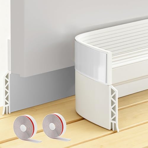 2 Pack Door Draft Stopper Sheets, Door Sweep for Exterior & Interior Doors,Rolls & Strips Under Door Draft Blocker Insulator Doors Sweep Weather Stripping Noise Stopper Strong Adhesive, Black 39" - size: white-39''-2pcs