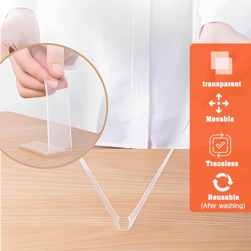 Double Sided Tape Heavy Duty, Nano Double Sided Adhesive Tape, Clear Mounting Tape Picture Hanging Adhesive Strips (9.85FT)