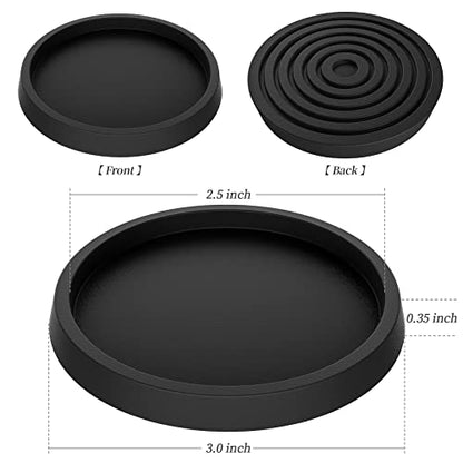 Furniture Coasters,Caster Cups,Furniture Leg Protectors 2.5 Inch 4pcs Rubber Pads no Slip for Hardwood Floors Black - size: 2.5 inch