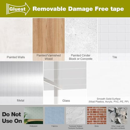 Damage Free Double Sided Tape 20ft, Removable Picture Hanging Strips Residue Free, Heavy Duty Mounting Tape, No Damage Wall Tape,Wall Adhesive Strips Foam Tape Wide Roller - size: 1 3/8in x 20ft