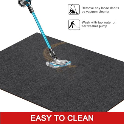 Golener Oil Spill Mat - 64”x64” Garage Floor Mat for Under Car, Rubber Floor Mats, Absorbent Oil Mat, Protect Floor from Spills & Stains, Waterproof, Reusable, Washable, Durable, Heavy Duty, Black - size: 64" x 64"