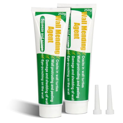 500g Wall Putty Hole Repair, Safe Wall Mending Agent, Drywall Repair Kit with Nozzle,Spackle for Drywall Paste, Easy to Fill Holes for Aluminum Metal Plaster Sheetrock Ceiling - size: 2Pcs_500g