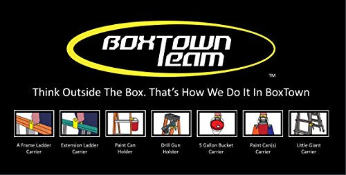 Boxtown Team Carrier (Yellow), Ladder Handle, Ladder Accessories, Drill Gun Holster, Ladder Paint can Holder, Multipurpose Tool, Multi Function Tool - color: Yellow