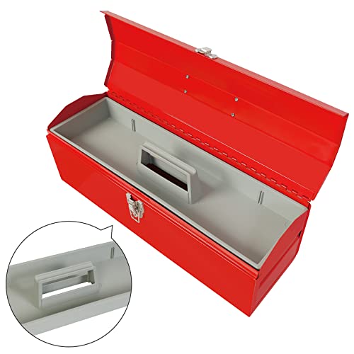 BIG RED ATB212R Torin 19" Steel Portable Tool Box Hip Roof Style Tool Box Organizer with Metal Latch Closure and Removable Storage Tray, Red - style: 19 inch steel toolbox