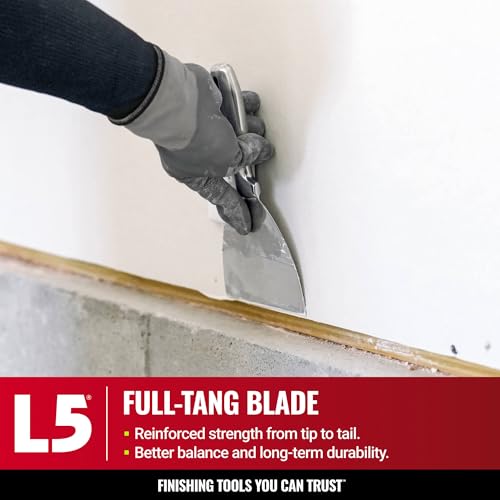 4" All Stainless Steel Joint Knife - LEVEL5 | Professional Grade Putty Blade, Premium Polished All-Metal, Precision Ground Edge, Ergonomic, Corrosion Resistant | 5-404 - size: 4-Inch
