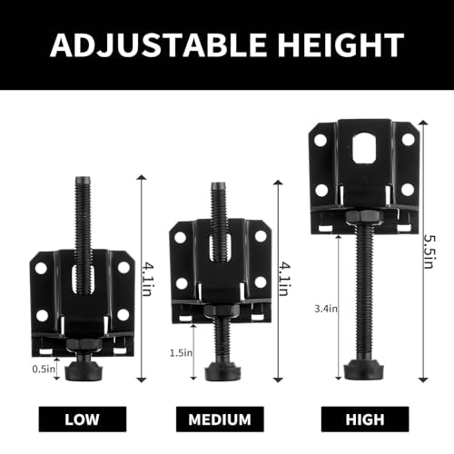 4 Pcak Adjustable Leveling Feet,Heavy Duty Furniture Levelers,Adjustable Furniture Feet,with Screws, Lock Nuts and Wrench,3 inch Adjustable Height, for Table, Cabinets